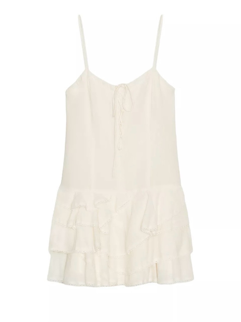 Zara Ruffled Chiffon Short Dress